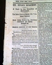 Union Cavalry Captured Rebel Forces at CHARLES CITY Court House 1863 Newspaper  