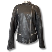 Maison Scotch La Femme Selon Marie Womens Leather Biker Jacket Size 3/ Uk 12