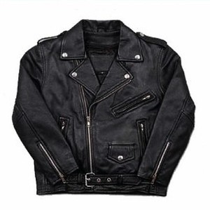 red collarless jacket