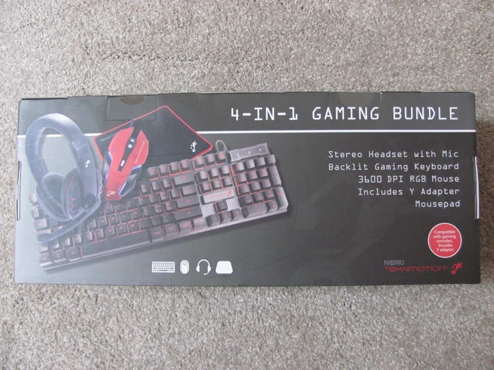 TekNmotion Nibiru 4-in-1 Gaming Bundle: Keyboard, Mouse, Headset, Mousepad-PC - Image 3 of 4