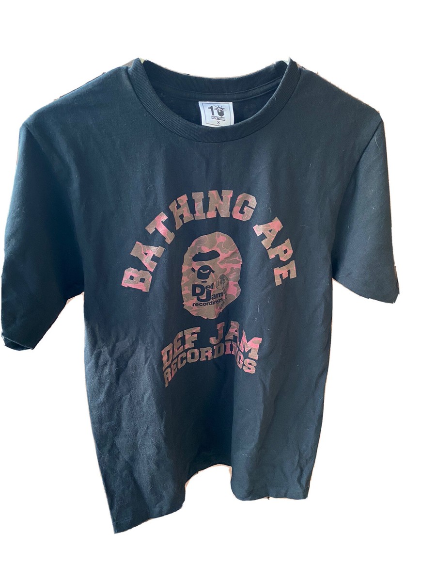 A BATHING APE X DEF JAM RECORDINGS Black T-SHIRT SMALL Good