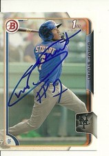 CHAMP STUART NEW YORK METS SIGNED AUTO 2015 BOWMAN CARD #BP59