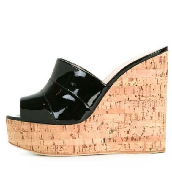 PANTOFOLA D’ORO Sandali alla moda donna zeppa di sughero alta piattaforma slide tacchi alti pantofole scarpe