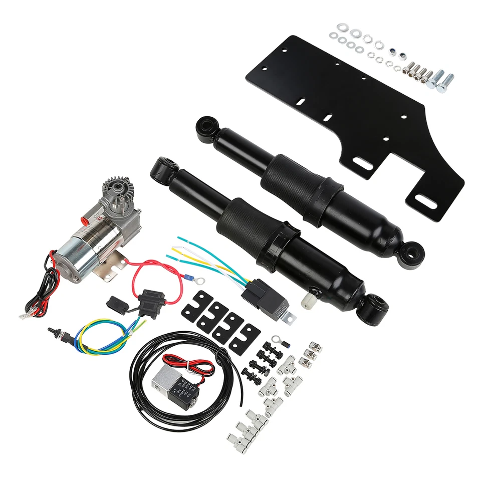 Kit de suspensión neumática trasera y soporte central eléctrico para Harley Touring 2017-up Foto 3 de 4
