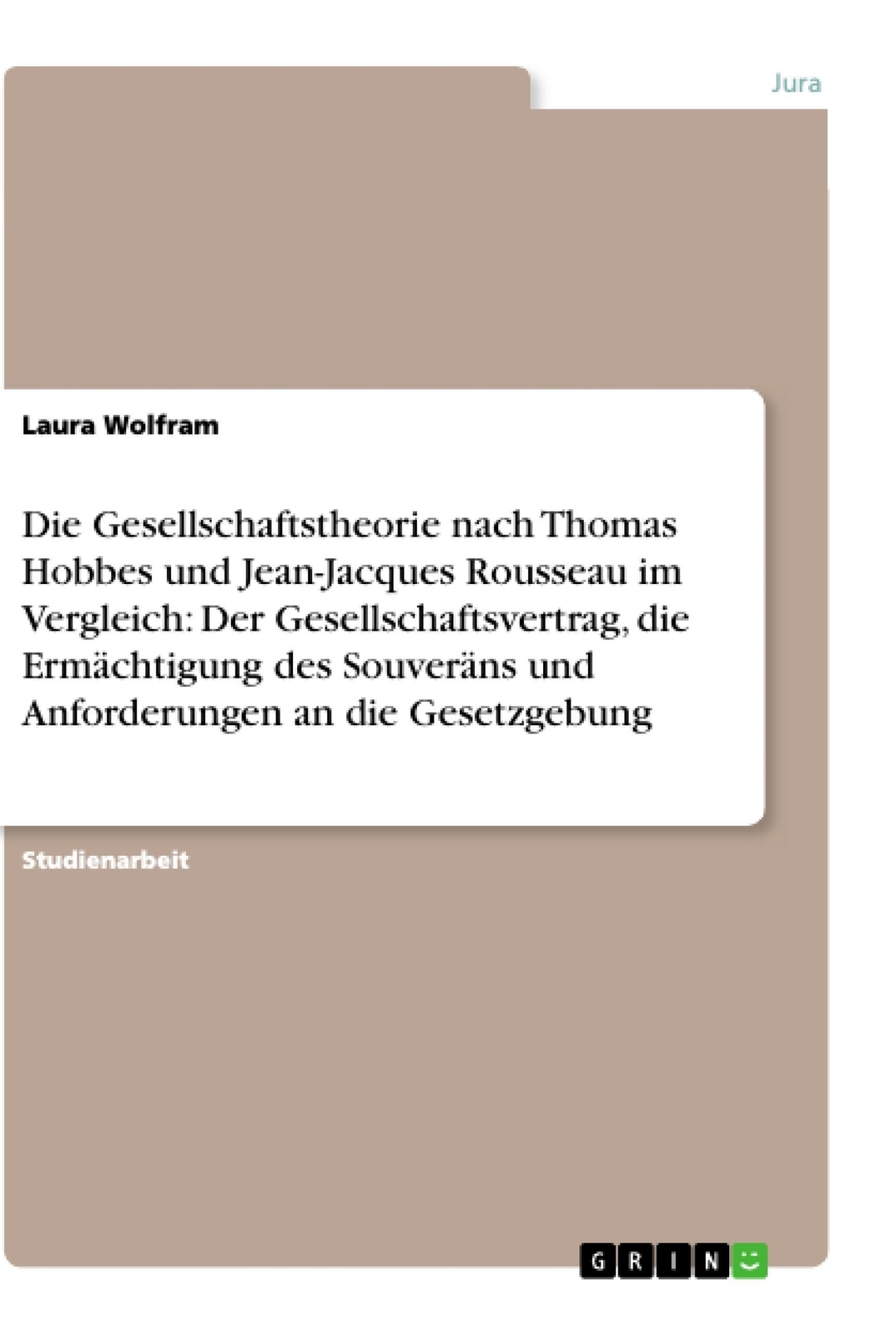 Thumbnail - Die Gesellschaftstheorie Nach Thomas Hobbes Und Jean-jacques Rousseau