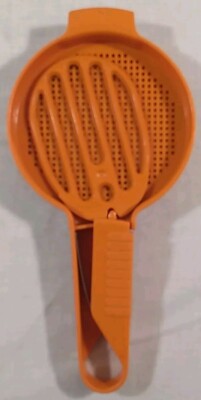 Vintage Tupperware Orange Sift-It Sifter Flour Powder Sugar #1492-14 Plastic