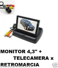 KIT TELECAMERA + MONITOR A SCOMPARSA 4,3" COLORI x PARCHEGGIO AUTO  CAMPER ENTRA