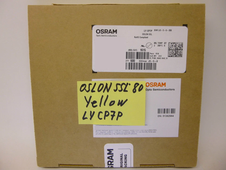 10 pieces OSRAM OSLON® SSL 80 COLOR LED YELLOW 1W 3030 LY CP7P - Image 3 of 4