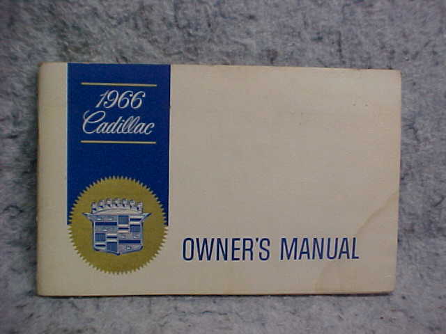 ORIGINAL 1966 CADILLAC OWNERS MANUAL