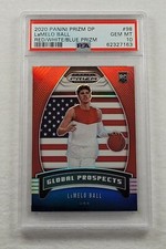 2020 LAMELO BALL Panini RED WHITE BLUE Prizm DP-ROOKIE-Global Prospects-PSA 10