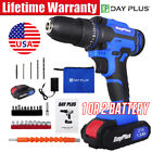 21V Cordless Drill Driver, Professional 1.5Ah Battery/Power Source, 3/8" Chuck