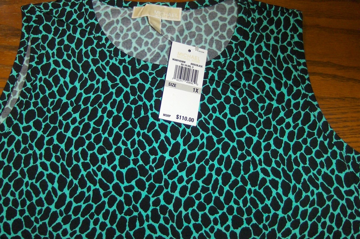 NWT $110: Michael Kors Animal-Print Plus Size Flounce Dress in