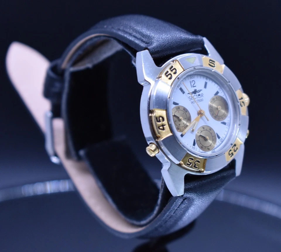 SECTOR NO LIMITS ADV 2500 Watch Men 100m Swiss Calendar 34mm NEW BATTERY & BAND - image 3 of 4