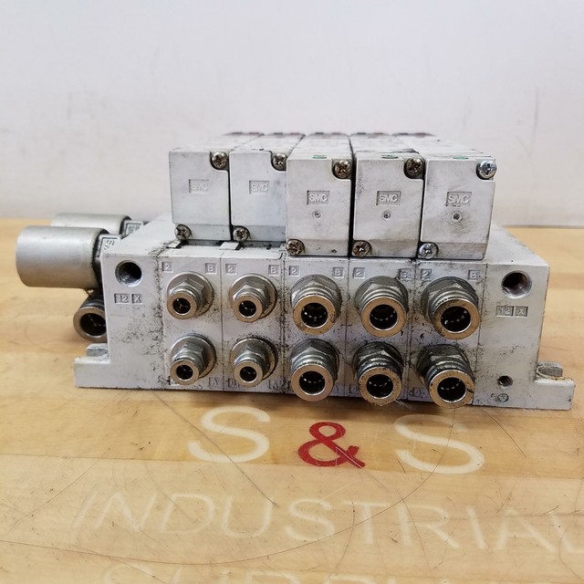 SMC Pneumatic Assembly, Includes (3) VQ43015W, (2) VQ41015, (2) 2506