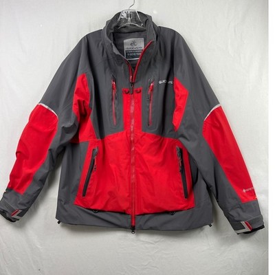 Bass Pro Shops Guidewear Jacket Mens Large Grey Red GORE-TEX Waterproof Shell