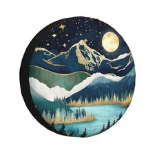 Spare Tire Cover for RV Camper Trailer Mountain Natural 14 inch Mountain Nights