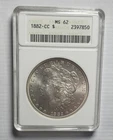 1882-CC MS62 $1 Morgan Silver Dollar - Old vintage ANACS soapbox holder