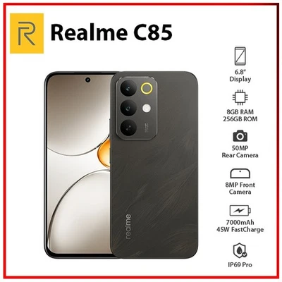 Realme C85 4G 8GB+256GB BLACK Global Dual SIM Unlocked Android Mobile Phone