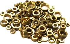 100 Brass Clock Pivot Bushes Assorted Sizes 2mm-8.5mm for Clock Repair