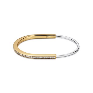Tiffany & Co. Lock Narrow Bracelet – 18k Yellow & White Gold – Diamonds – M
