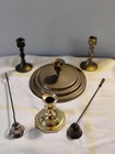 Lot Of Brass Candle Holders And Snuffers