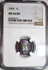 NGC MS-64 BN 1898 Indian Head Cent, Gorgeous, Vibrantly Toned specimen!
