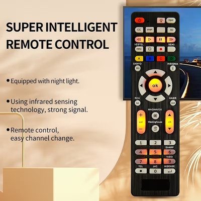Lightweight Replacement Remote for Samsung, Sony, and LG with Backlit Feature