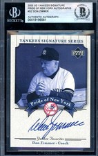 Don Zimmer Beckett BAS Signed 2003 Upper Deck Yankees Series Autograph