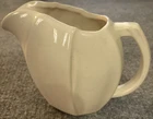 Vintage McCoy Pottery Ivory White 6" Pitcher Jug Tulip Leaf