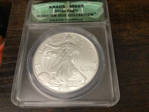 2000 American Silver Eagle Coin MS69 ANACS