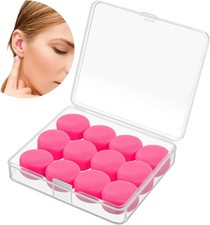 12 Pack Soft Ear Plugs for Sleeping, Reusable Moldable Silicone Earplugs Noise