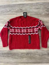 NWT Art Class Girls Fuzzy Sweater Red Size M 7/8