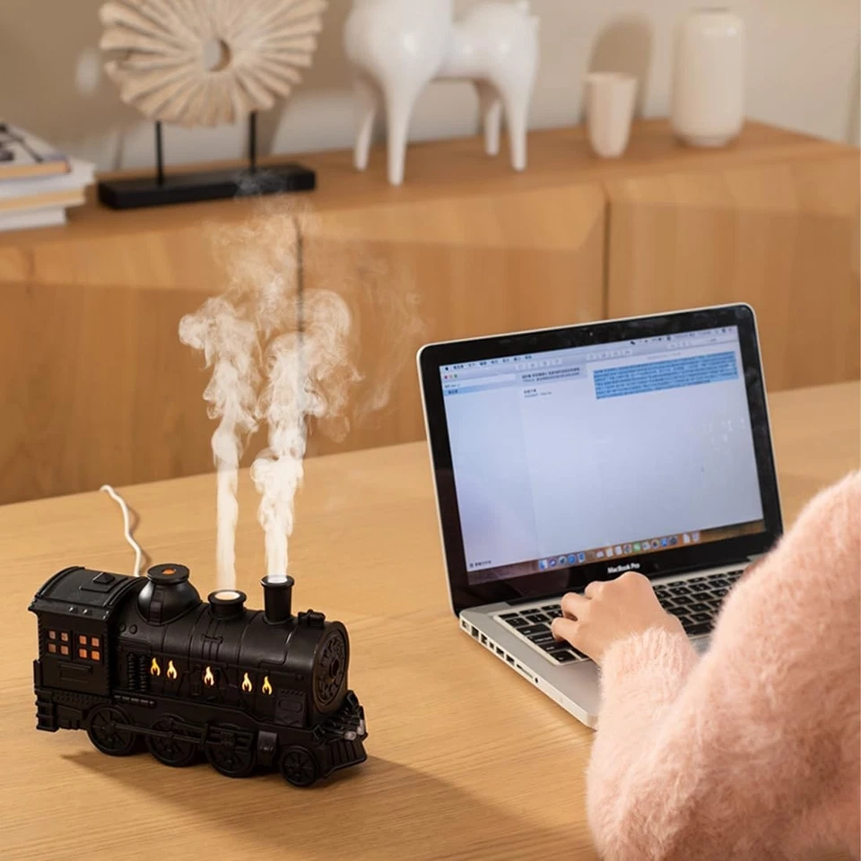 Retro train aroma humidifier with dual-color LED light,Christmas decoration gift - Image 4 of 4
