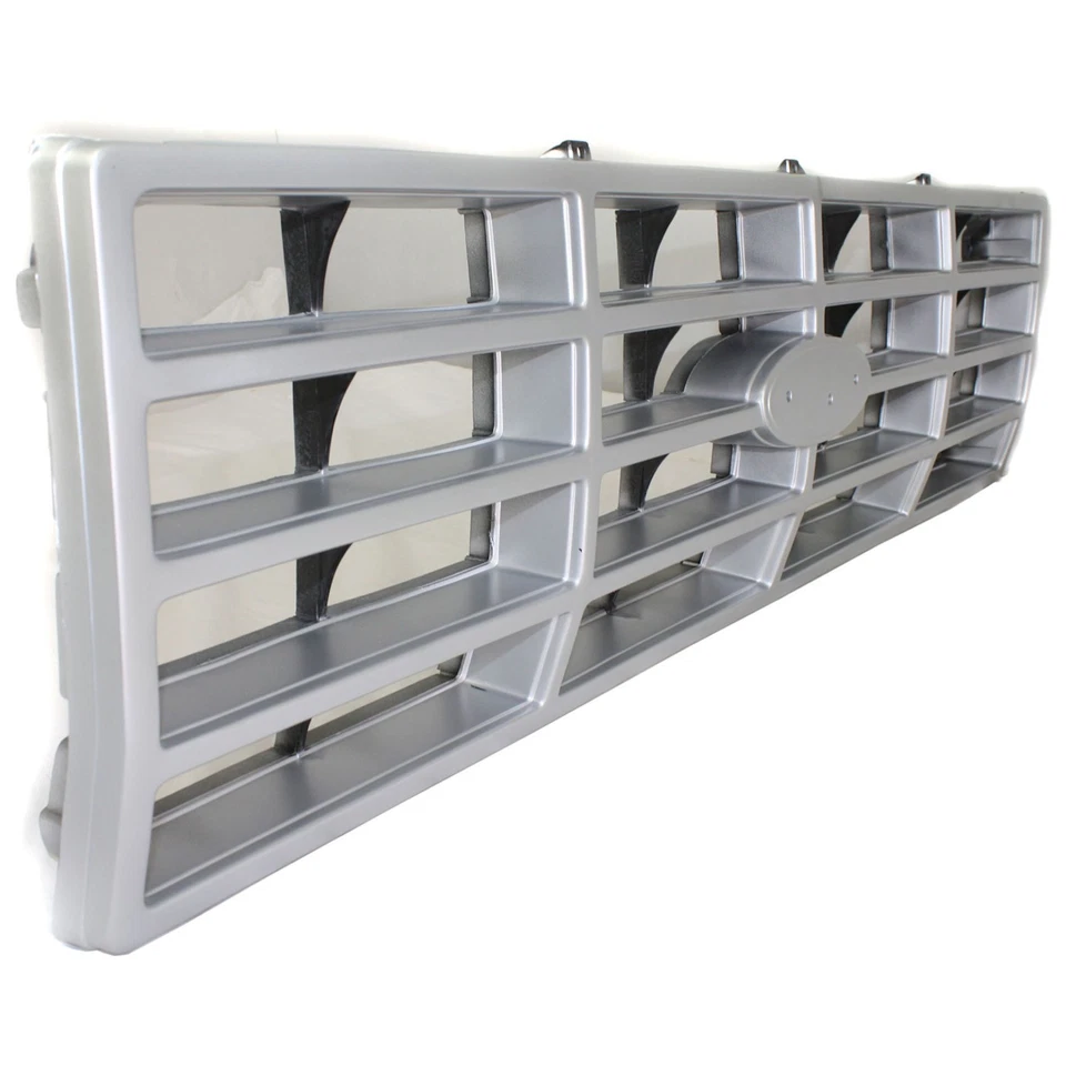 Rejilla para Ford F-150 F-250 82-86 carcasa plateada con inserto de plástico negro Foto 3 de 4