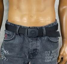 NEW Men’s Stone Island Belt Big Logo Nylon Black Compass Made in Italy Casual