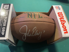 John Elway Signed Wilson Super Grip Full Size NFL Football - Beckett COA