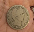 1909 Barber Half Dollar 90% Silver 50c US Coin