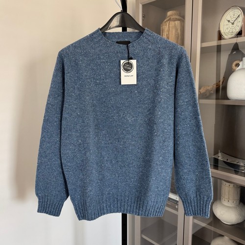 Howlin' Terry Scottish Wool Denim Storm Sweater Small NEW Blue Crewneck Pullover