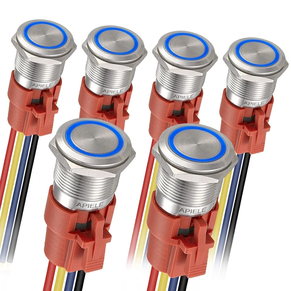 High-Performance 19mm Latching Push Button Switch - 6 Stainless Steel Units - Image 3 of 4