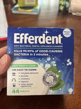 Efferdent Denture Cleaner Minty Fresh & Clean, Retainer Cleaning 44 Count 
