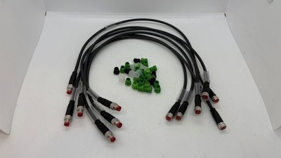 (6 pcs) Beckhoff EtherCAT Double-Ended Cable with Caps Male - Female 4-Pin 18''