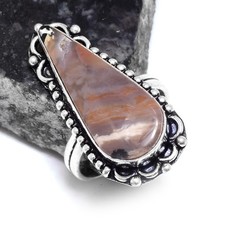 Crazy lace Agate Ethnic Handmade Gift Ring Jewelry US Size-9.5 R-332