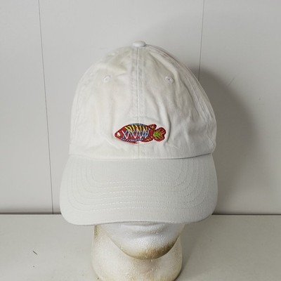 Palm Island Baseball Cap Adjustable White Embroidered Fish Dad Hat Men's Fishing