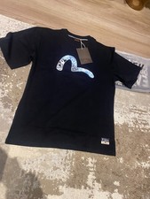 Evisu Mens Black Tshirt - Blue Seagull Logo - New with tags - Large