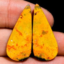 22.00 Ct Indonesian Bumble Bee Jasper Pair Pear Shape Gemstone 12x29x3 mm TP245