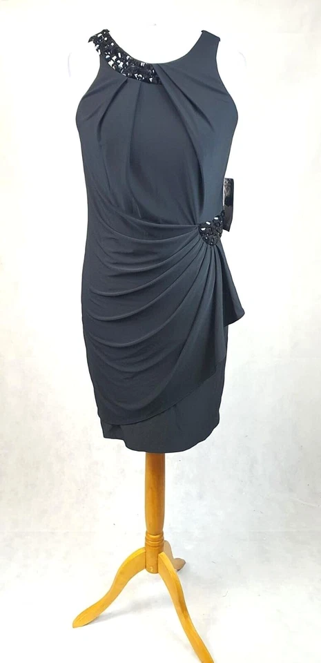 JS Collections Jersey Dress Beaded Halter Neck Black 14 uk RRP £160 BOX1 MM 05 - Image 2 of 4