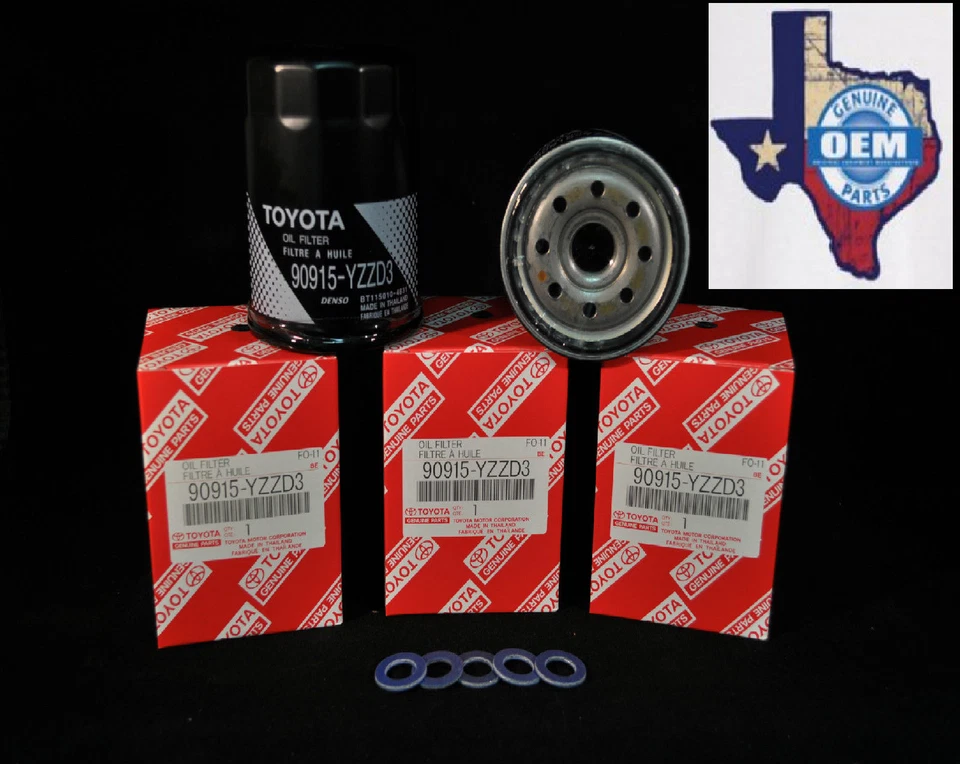 3 x TOYOTA Oil Filter 90915-YZZD3 4Runner Tundra Tacoma Sequoia + Drain Plug - Image 4 of 4