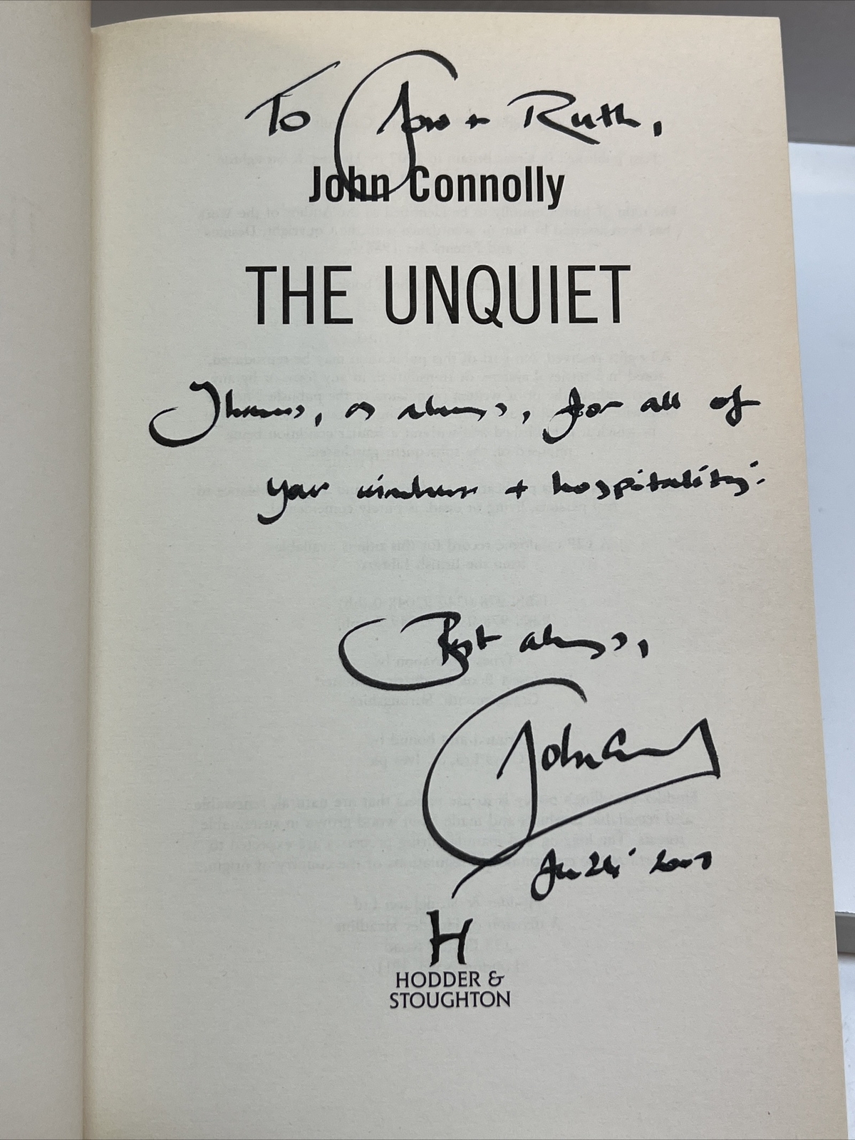 John Connolly The Reapers, The Burning Soul & The Unquiet All Signed UK 1st Ed.