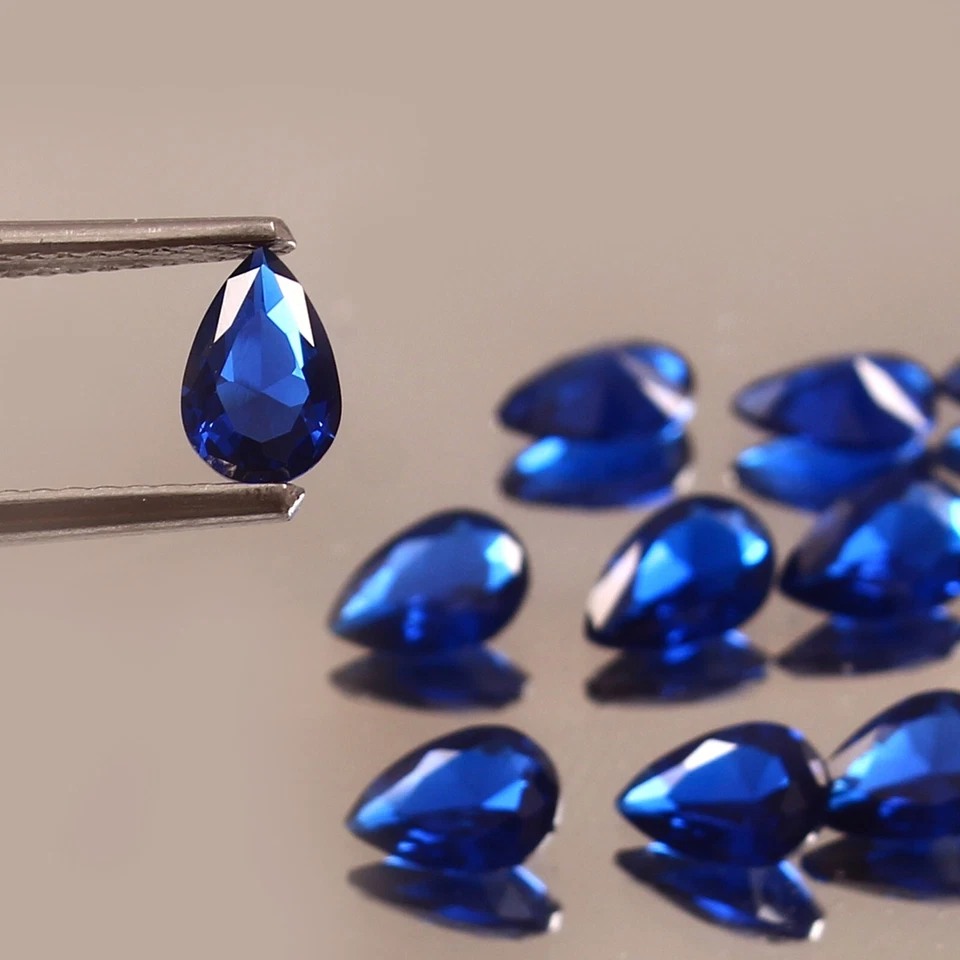 AAA Extreme Natural Ceylon Blue Spinel Loose Pear Gemstone Cut Lot 6x4 MM - Image 3 of 4