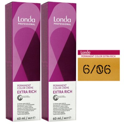 Londa Professional permanente Cremehaarfarbe Extra Rich 2 x 60 ml 6/06 dunkelblo